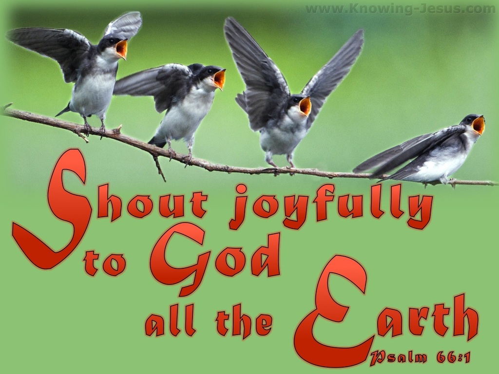 Psalm 66:1 Sing Joyfully To God (orange)